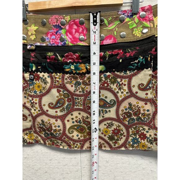 Zand Amsterdam Reversible Boho Mini Skirt Floral & Paisley Snap Waist Festival - Picture 10 of 10